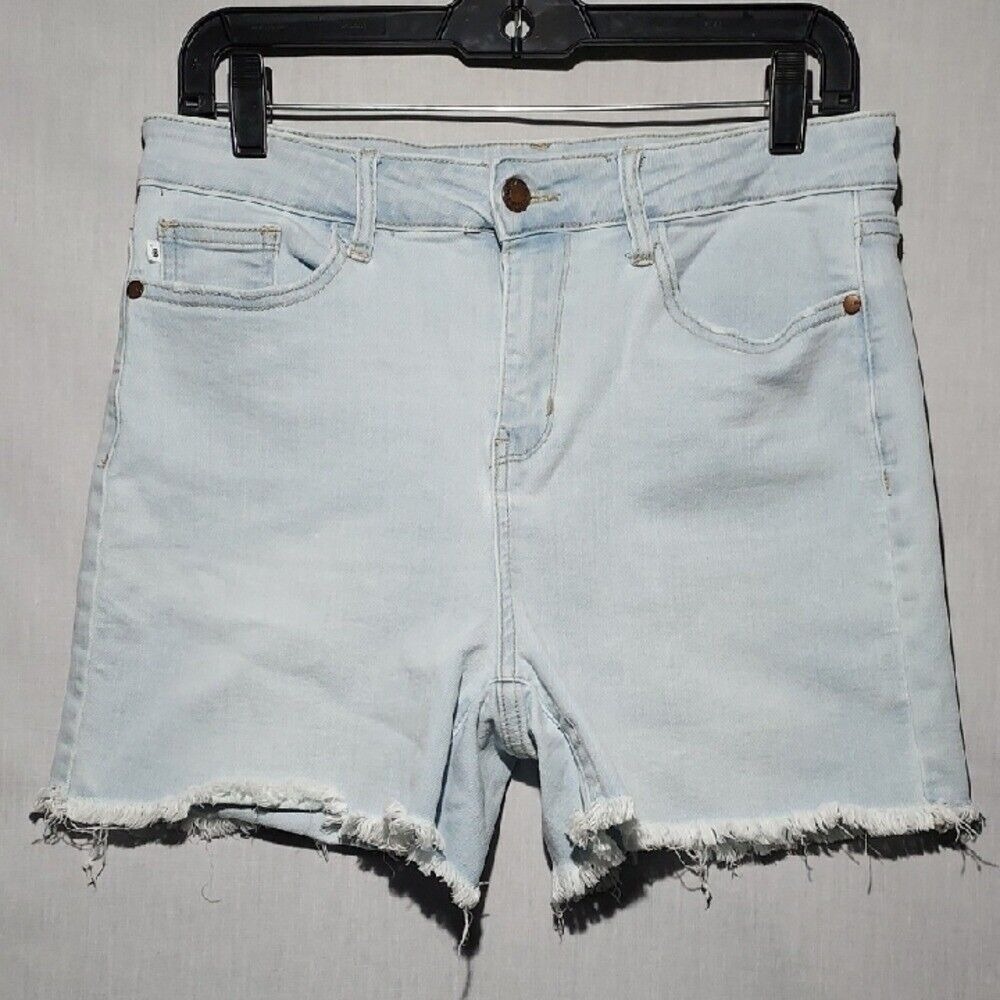 Judy Blue Light Blue Frayed Hem Jean Shorts